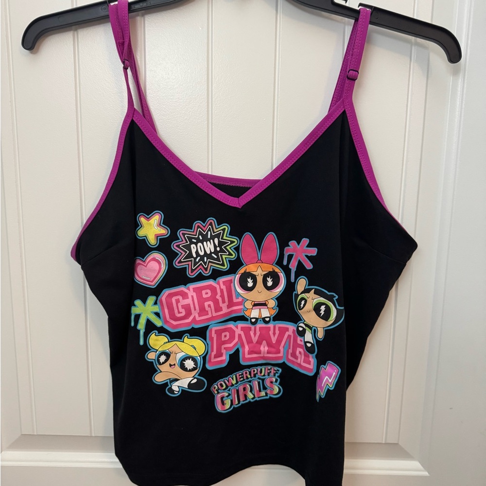 Black and Pink Powerpuff women’s  Camisole women’s large #123